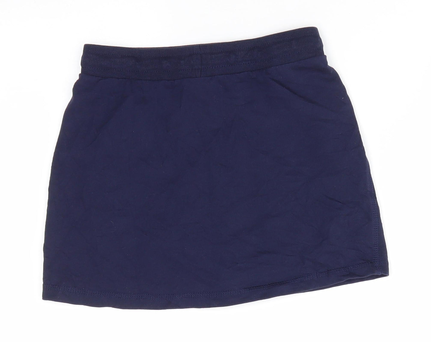 George Girls Blue  Cotton A-Line Skirt Size 9-10 Years  Regular Drawstring - Navy blue