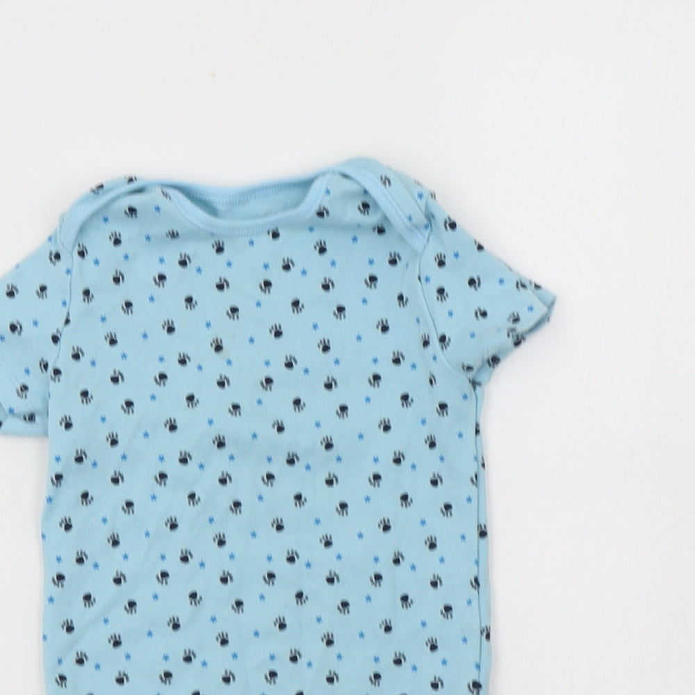 Pep & Co  Blue Geometric Cotton Romper One-Piece Size 18-24 Months  Snap - Paw Print