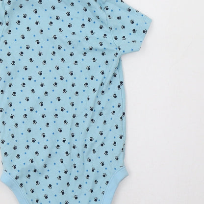 Pep & Co  Blue Geometric Cotton Romper One-Piece Size 18-24 Months  Snap - Paw Print