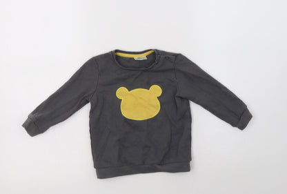 So Cute Boys Grey  Cotton Pullover Sweatshirt Size 2-3 Years   - Teddy Bear