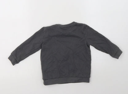 So Cute Boys Grey  Cotton Pullover Sweatshirt Size 2-3 Years   - Teddy Bear