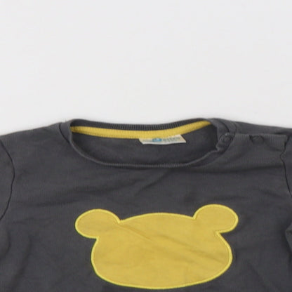 So Cute Boys Grey  Cotton Pullover Sweatshirt Size 2-3 Years   - Teddy Bear