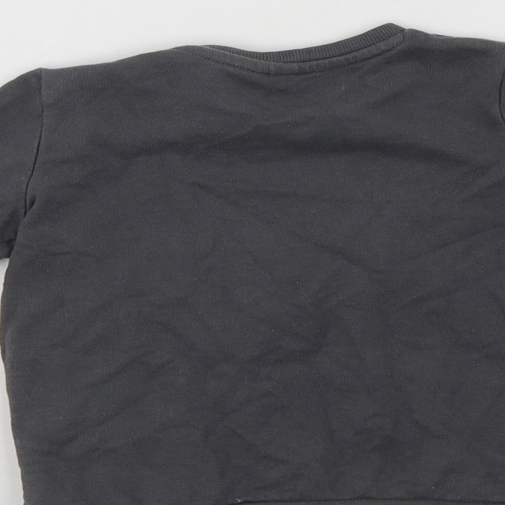 So Cute Boys Grey  Cotton Pullover Sweatshirt Size 2-3 Years   - Teddy Bear