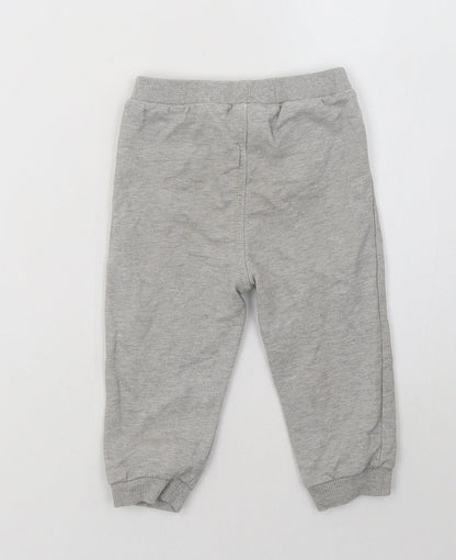 BHS Baby Grey  Cotton Jogger Trousers Size 12-18 Months   - Mickey