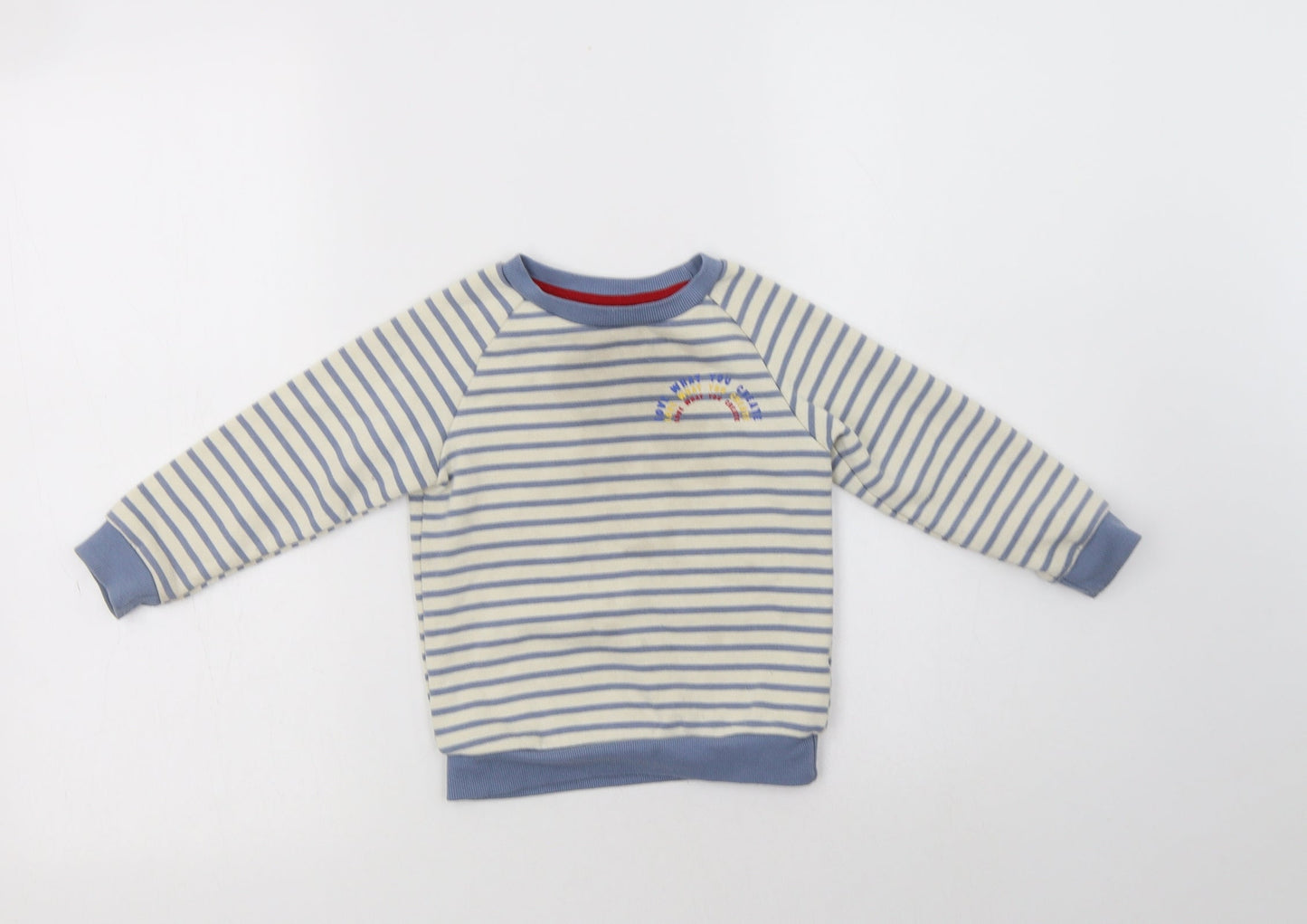 Primark Girls Ivory Striped Cotton Pullover Sweatshirt Size 2-3 Years   - Love What You Create