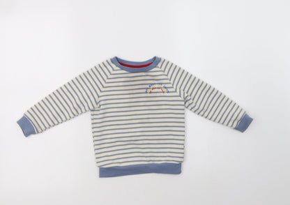 Primark Girls Ivory Striped Cotton Pullover Sweatshirt Size 2-3 Years   - Love What You Create