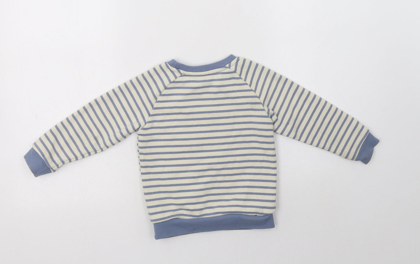 Primark Girls Ivory Striped Cotton Pullover Sweatshirt Size 2-3 Years   - Love What You Create