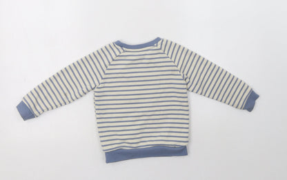 Primark Girls Ivory Striped Cotton Pullover Sweatshirt Size 2-3 Years   - Love What You Create