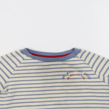 Primark Girls Ivory Striped Cotton Pullover Sweatshirt Size 2-3 Years   - Love What You Create