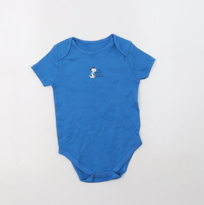 Pep & Co Baby Blue  Cotton Romper One-Piece Size 18-24 Months  Snap - Puppy