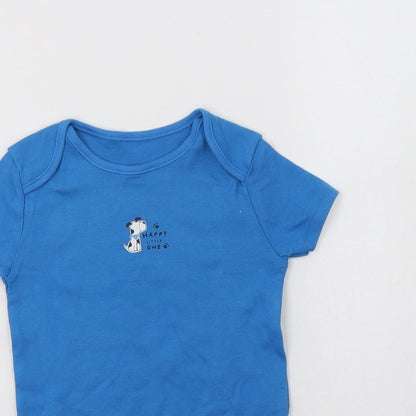 Pep & Co Baby Blue  Cotton Romper One-Piece Size 18-24 Months  Snap - Puppy
