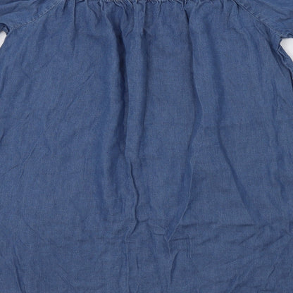 New Look Womens Blue  Lyocell A-Line  Size 10  Off the Shoulder