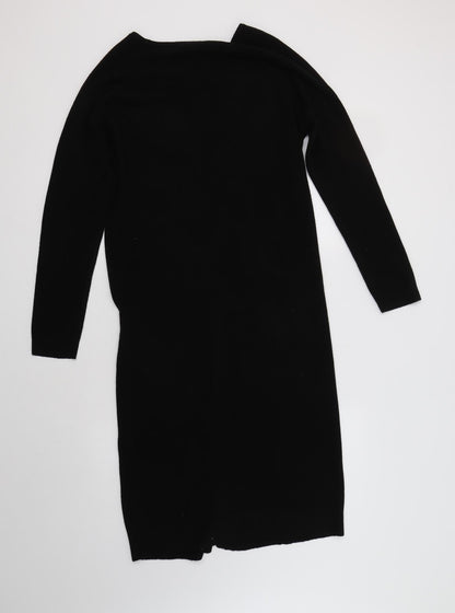 Heart & Soul Womens Black V-Neck  Acrylic Cardigan Jumper Size M