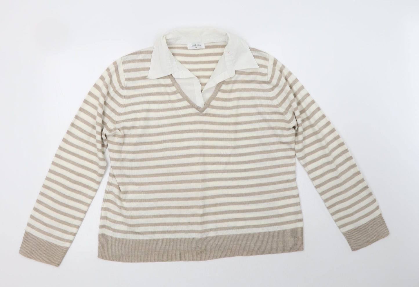 Womens UK Size 18 Editions Beige Pullover Jumper