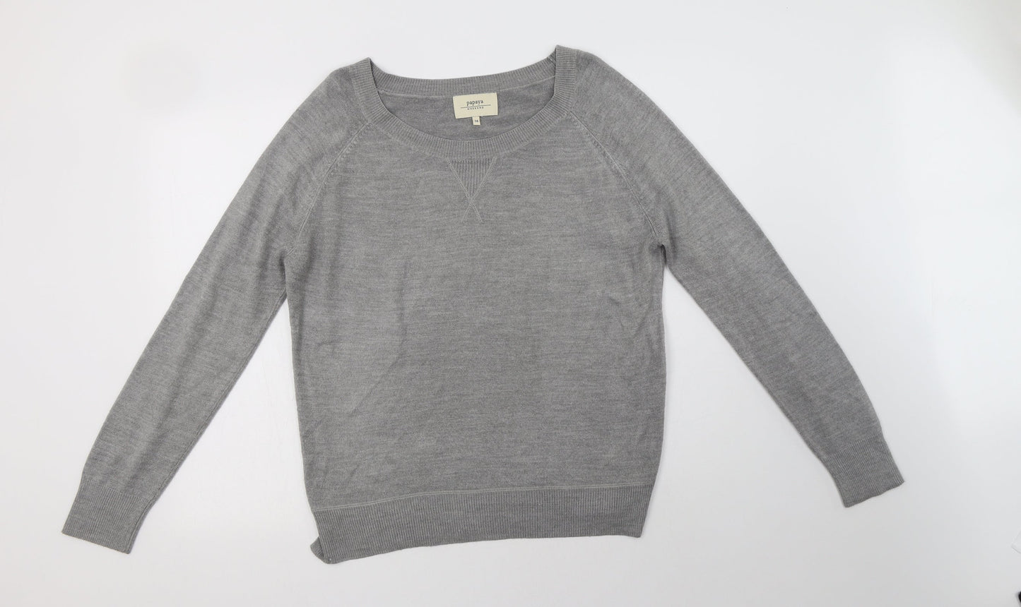 Womens UK Size 14 Papaya Grey Pullover Jumper