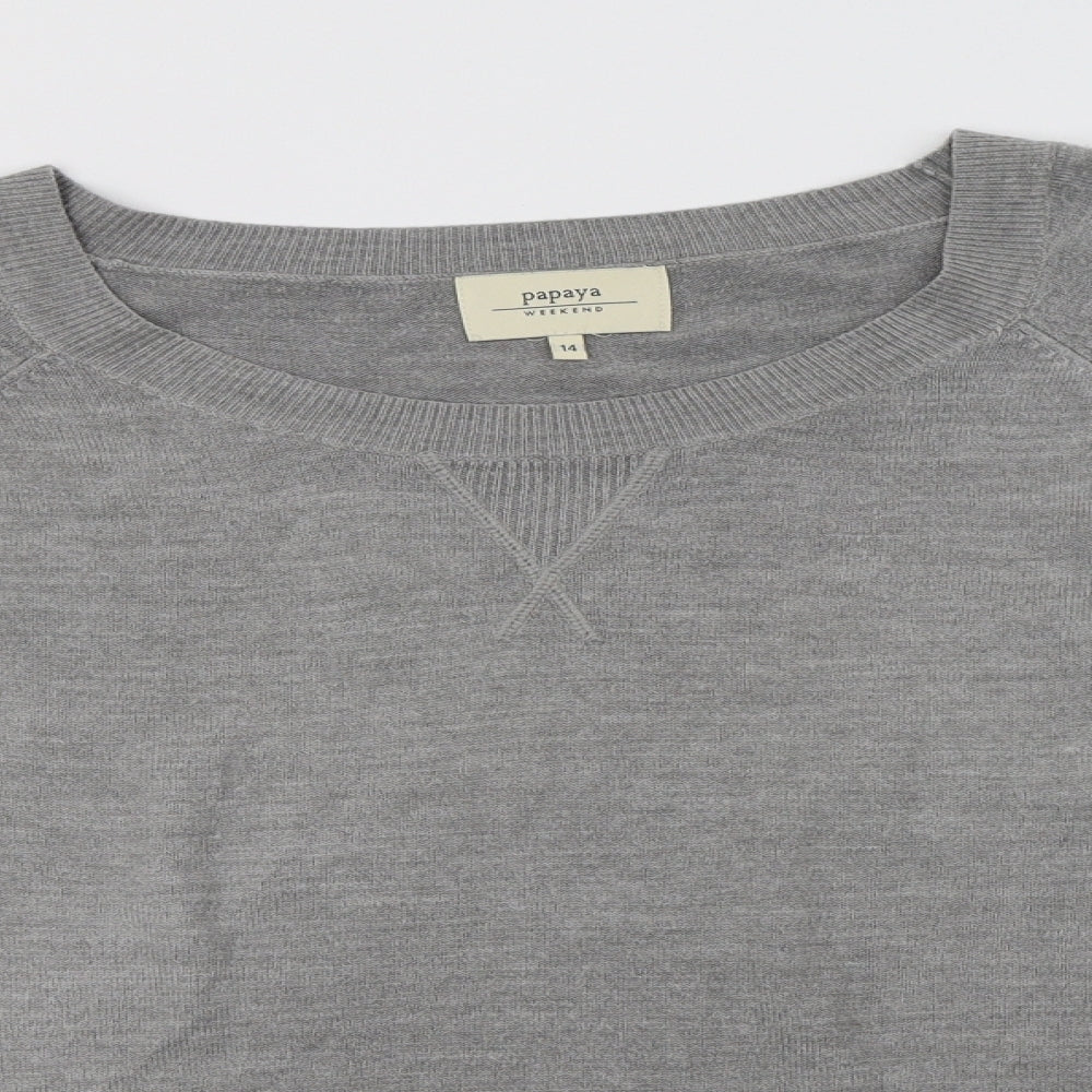 Womens UK Size 14 Papaya Grey Pullover Jumper