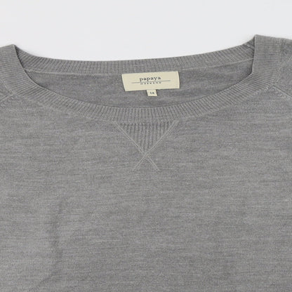 Womens UK Size 14 Papaya Grey Pullover Jumper