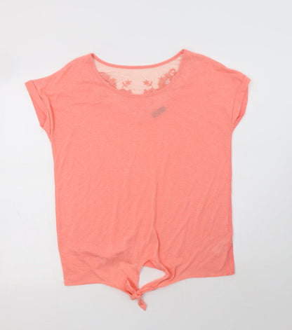 F&F Womens Pink  Polyester Basic Blouse Size 10 Round Neck - la