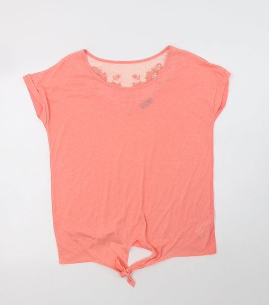 F&F Womens Pink  Polyester Basic Blouse Size 10 Round Neck - la