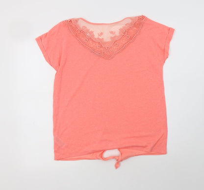 F&F Womens Pink  Polyester Basic Blouse Size 10 Round Neck - la