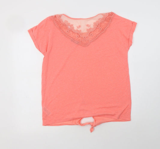 F&F Womens Pink  Polyester Basic Blouse Size 10 Round Neck - la