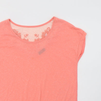 F&F Womens Pink  Polyester Basic Blouse Size 10 Round Neck - la