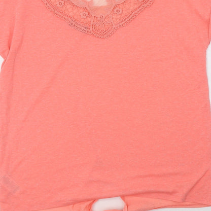 F&F Womens Pink  Polyester Basic Blouse Size 10 Round Neck - la