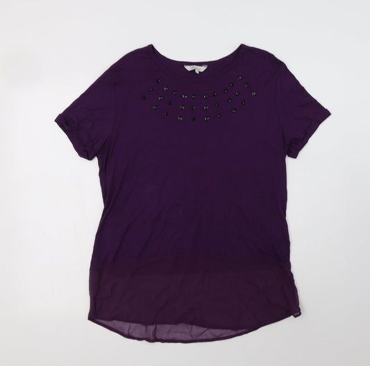 Womens UK Size 12 Peacocs Purple Basic Blouse