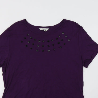 Womens UK Size 12 Peacocs Purple Basic Blouse