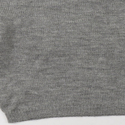 Primark Womens Grey Mock Neck Striped Acrylic Pullover Jumper Size XS