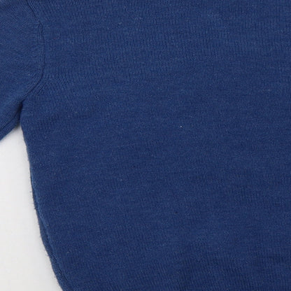 Primark Womens Blue Crew Neck  Acrylic Pullover Jumper Size S   - Santa