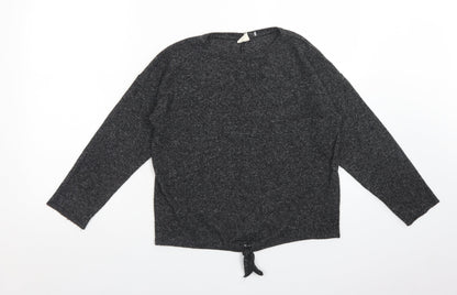Additional front view of Zara girls’ grey polyester pullover sweatshirt, size 11-12, years