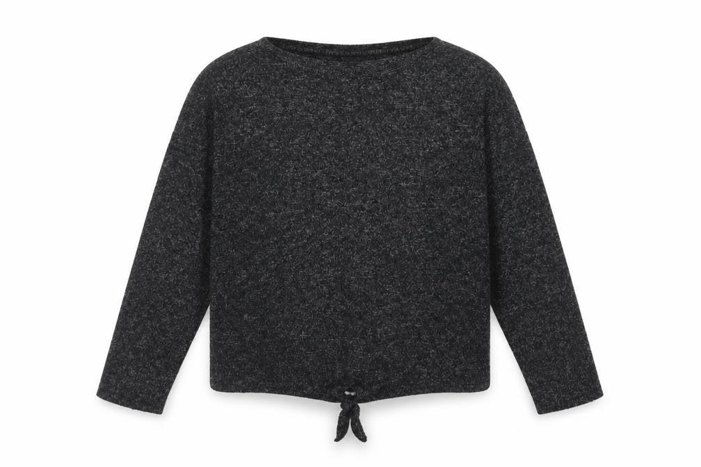 Front view of Zara girls’ grey polyester pullover sweatshirt, size 11-12, years