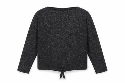 Front view of Zara girls’ grey polyester pullover sweatshirt, size 11-12, years