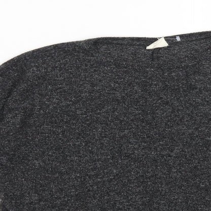 Close-up detail of Zara girls’ grey polyester pullover sweatshirt, size 11-12, years