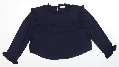 Womens UK Size 2XL LOST STOCK Blue Basic Blouse