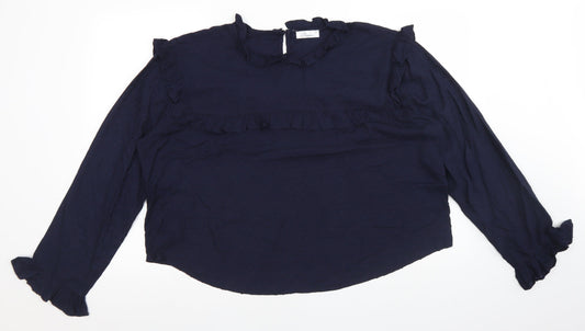 Womens UK Size 2XL LOST STOCK Blue Basic Blouse
