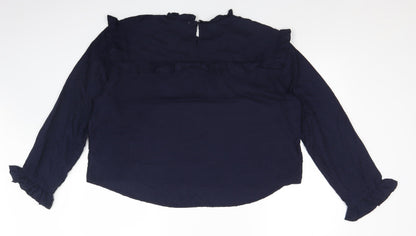 Womens UK Size 2XL LOST STOCK Blue Basic Blouse