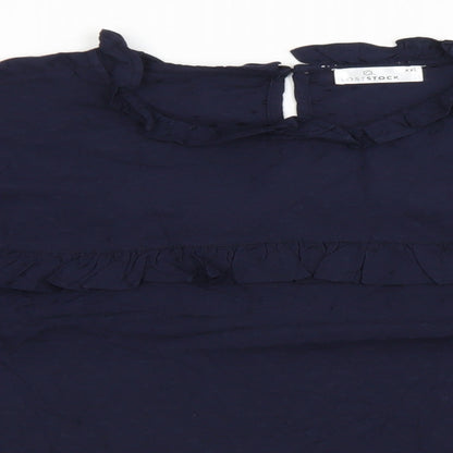 Womens UK Size 2XL LOST STOCK Blue Basic Blouse