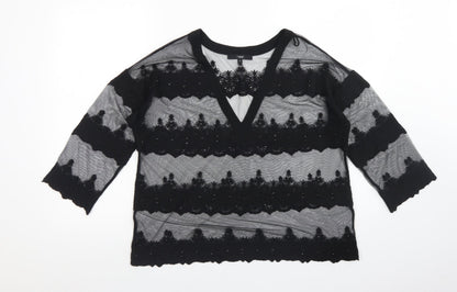 Womens UK Size 12 NEXT Black Basic T-Shirt