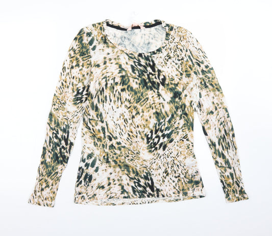 Lipsy Womens Multicoloured Animal Print Viscose Basic T-Shirt Size S Round Neck