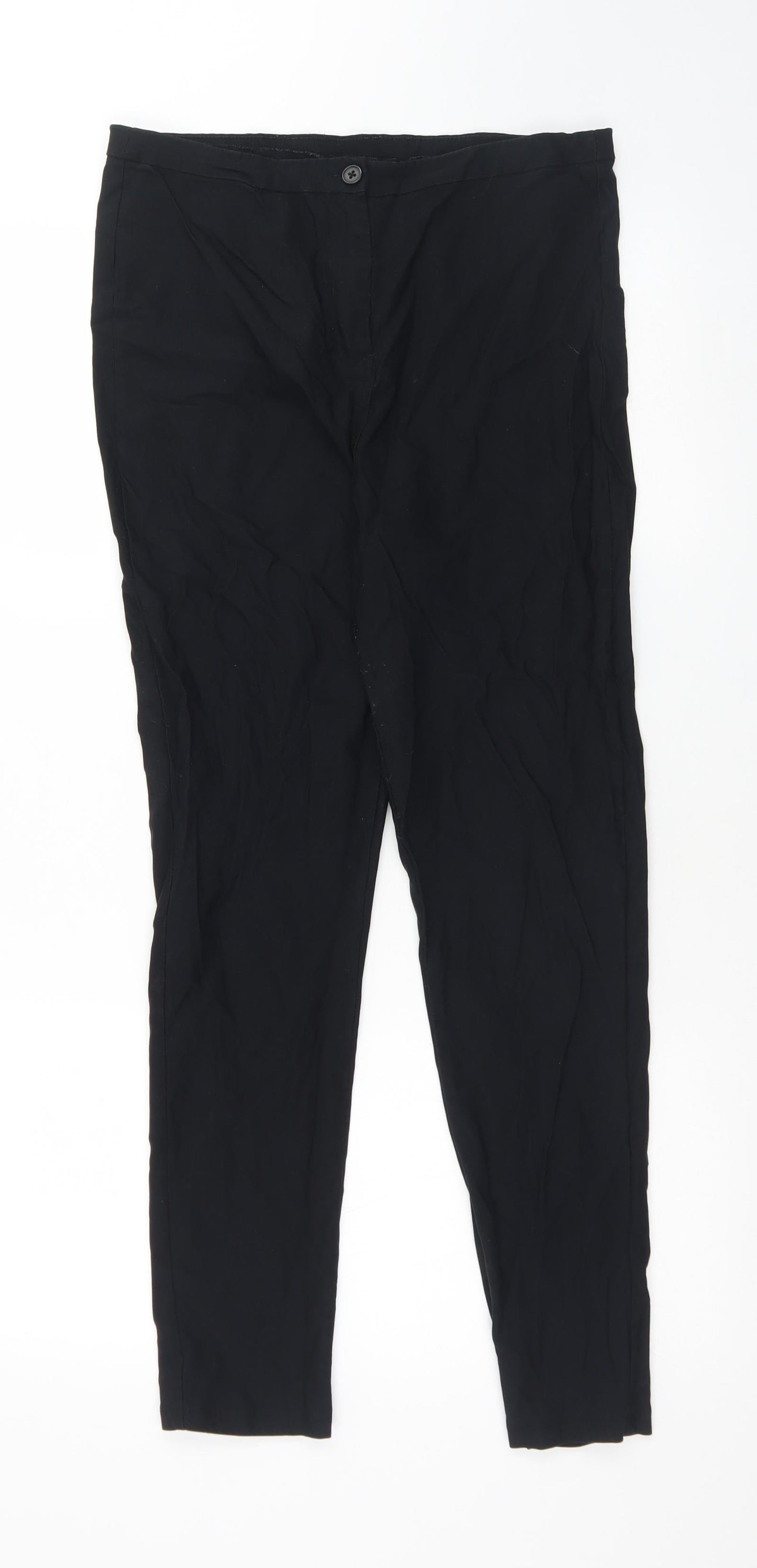 Select Womens Black  Elastane Trousers  Size 14 L27 in Regular