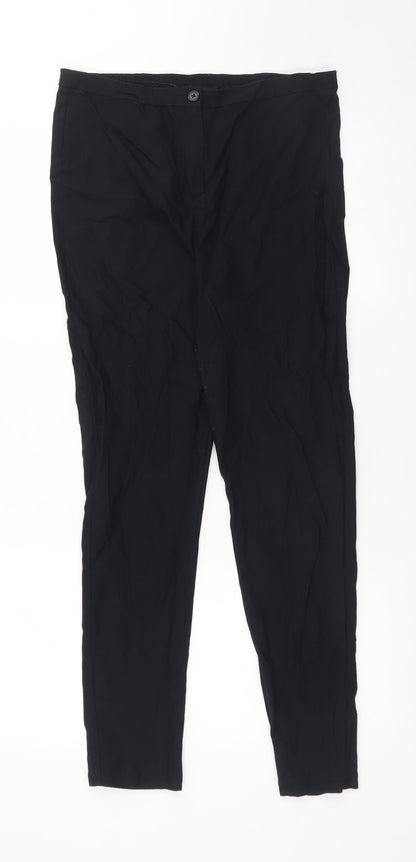 Select Womens Black  Elastane Trousers  Size 14 L27 in Regular