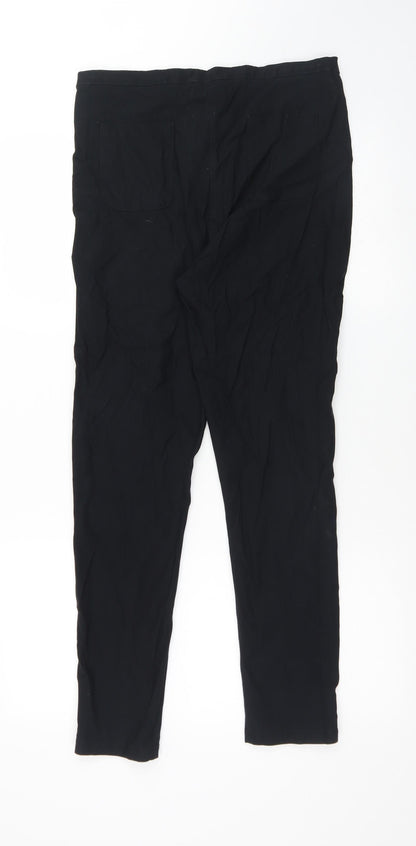 Select Womens Black  Elastane Trousers  Size 14 L27 in Regular