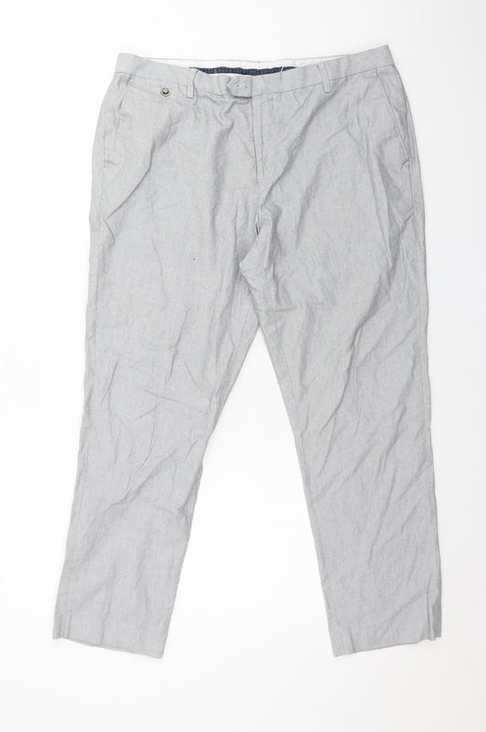 Mens UK Size 36 BURTON MENSWEAR Regular Fit Dress Pants Grey Trousers