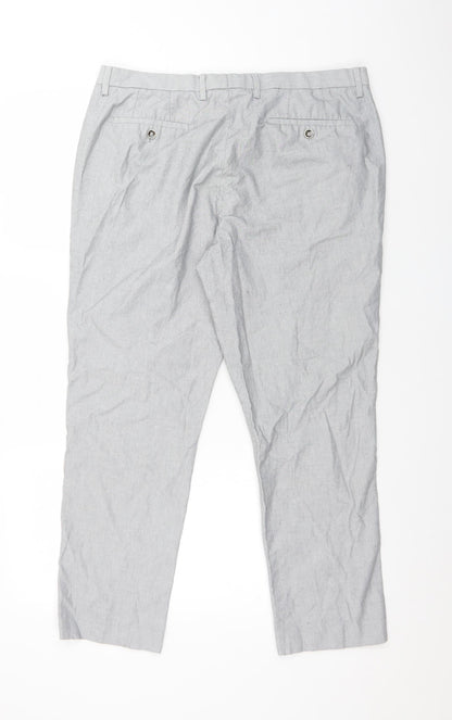Mens UK Size 36 BURTON MENSWEAR Regular Fit Dress Pants Grey Trousers