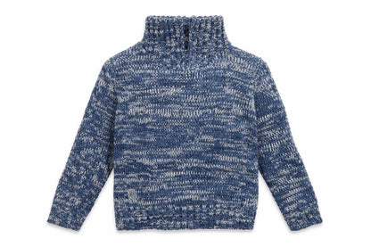 Front view of FREAK CLOTHING 1964 boys’ blue high neck acrylic jumper, size 5-6, years