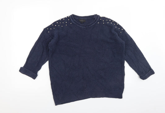 Womens UK Size 10 Topshop Blue Pullover Jumper
