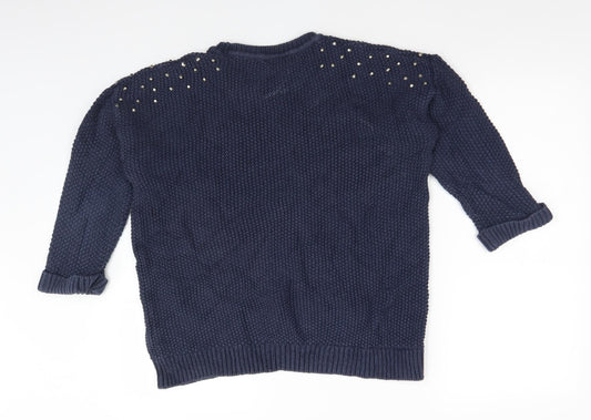 Womens UK Size 10 Topshop Blue Pullover Jumper