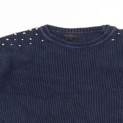 Womens UK Size 10 Topshop Blue Pullover Jumper